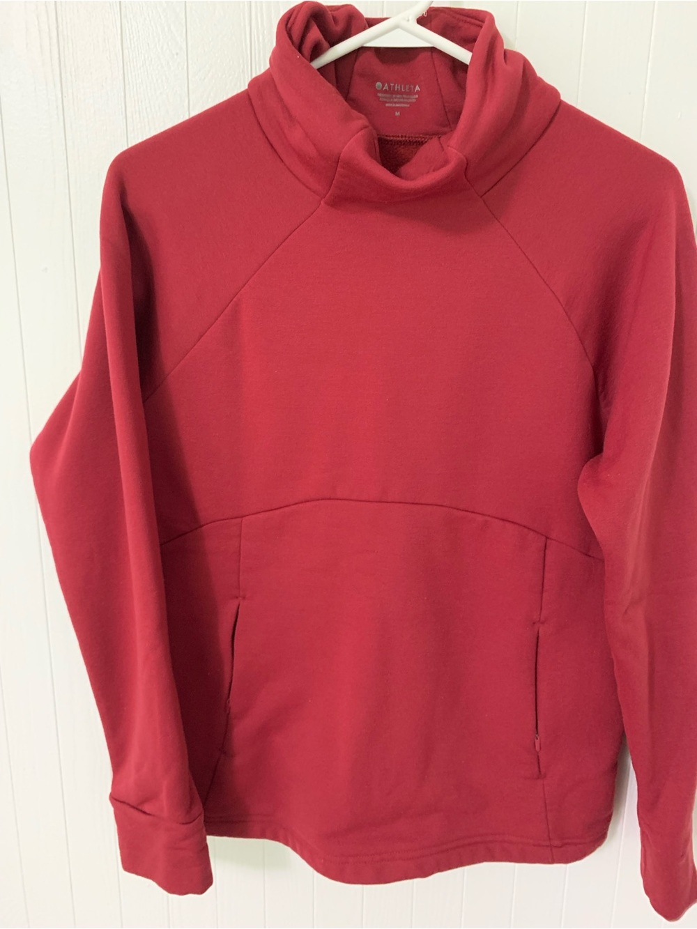 Athleta Women's Red Funnel Neck Pullover